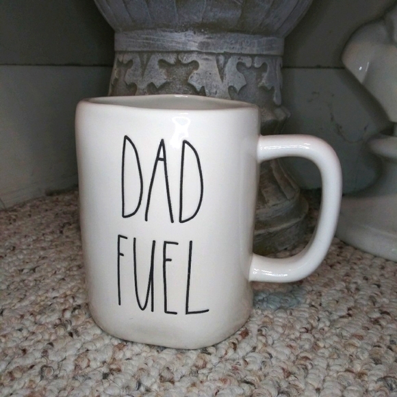 Rae Dunn "Dad Fuel" Oversized Ivory & Black Coffee Mug - Picture 1 of 7